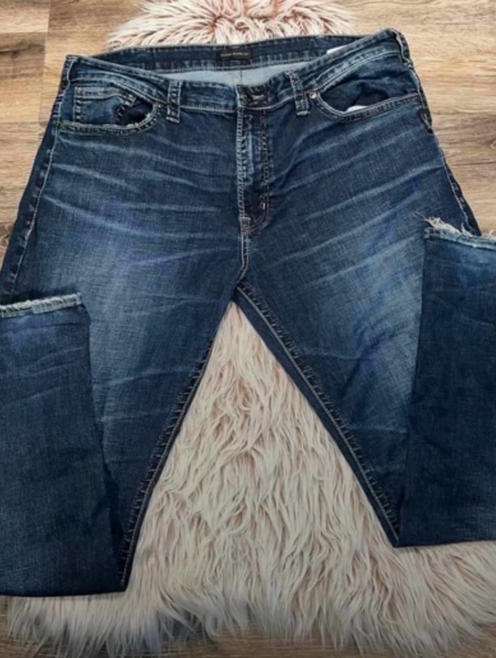 Mens Silver Jeans Dark Blue Jeans W40/L30
